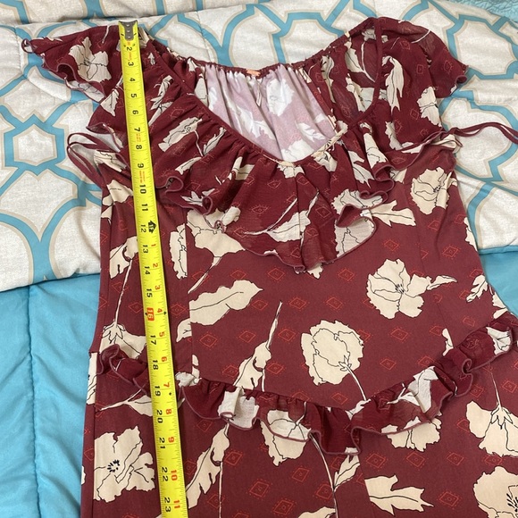 Free People Austyn One Piece Flare Leg Jumpsuit Floral Ruffle size Large - Picture 12 of 16